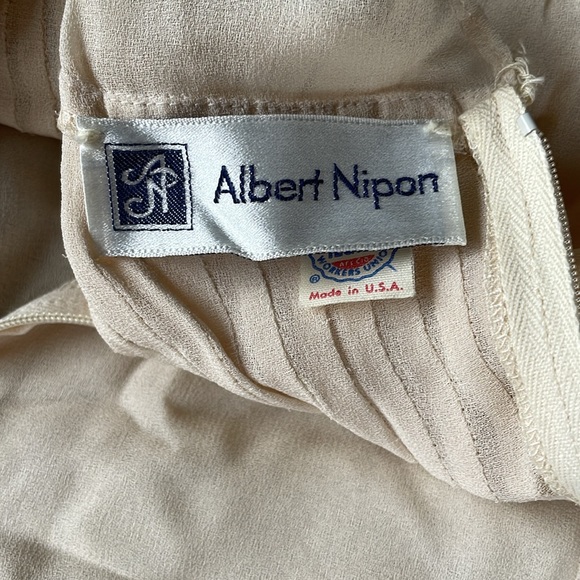 Vintage Albert Nipioni cream silk dress EVC - Picture 6 of 13